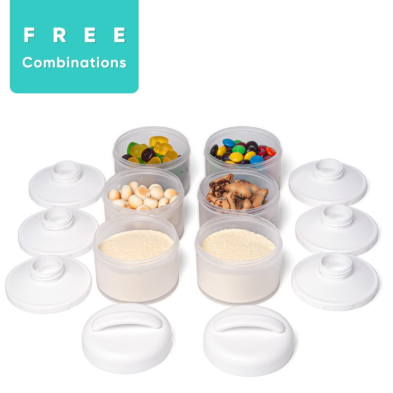 Termichy Stackable Formula Dispenser Portable Milk Powder Container, 2 Pack, White - Image 3